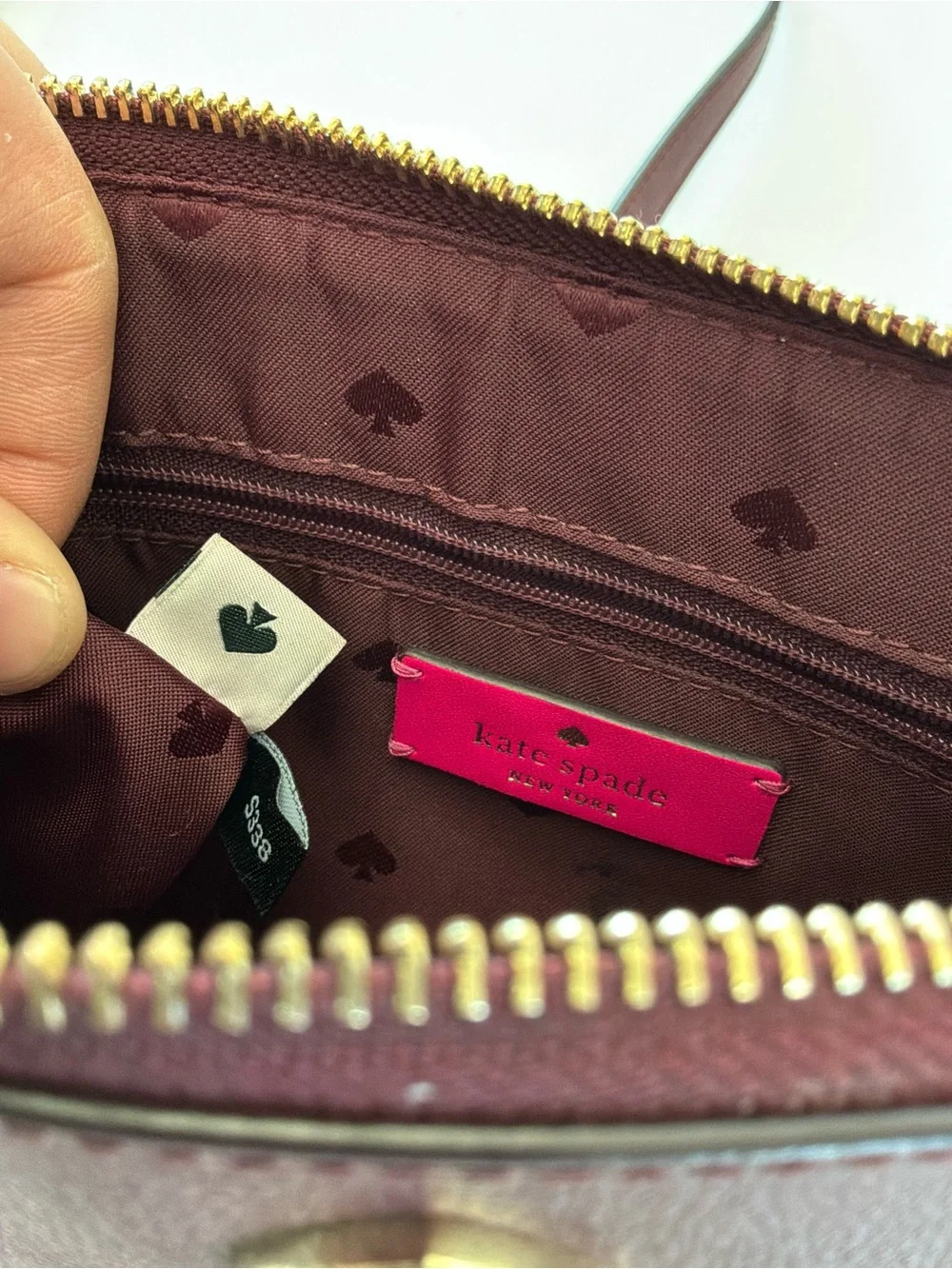 Kate Spade Adel Medium Top Zip Crossbody Bag Cherrywood Burgundy Leather